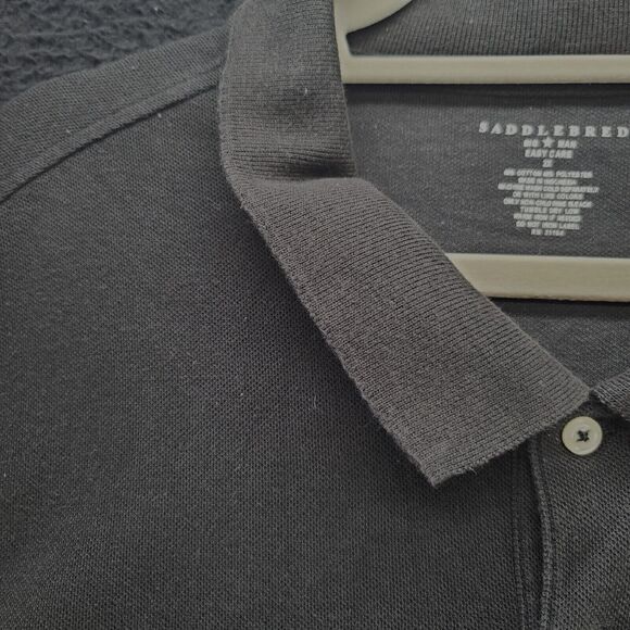 Saddlebred Mens Polo Black Size 3XL Cotton Blend Short Sleeve Pullover Easy Care - Picture 11 of 12
